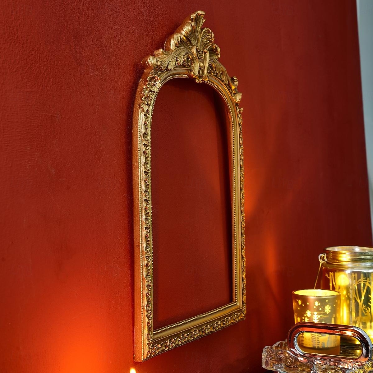 1 unidad de marco decorativo de resina con arco dorado tridimensional de estilo europeo, ideal para decoración de pared o como accesorio para fotografía. 2026 - $20.99 –P7