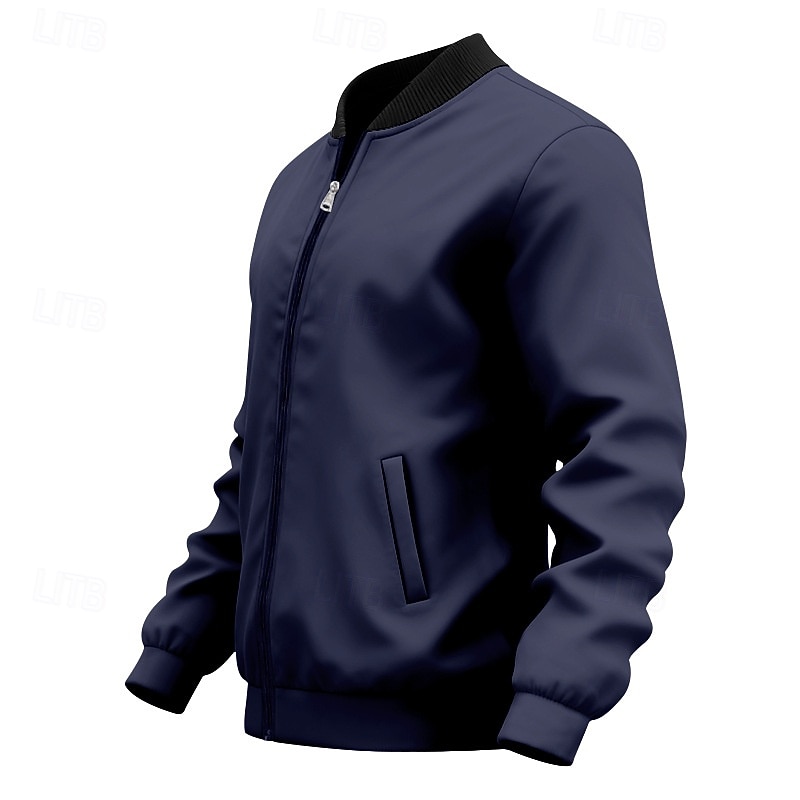 Per uomo Giacca Leggera Giacca Casual Vacanza Quotidiano Traspirante Tasca Primavera Autunno Semplice Moda Classico Collo alla coreana Regolare Nero Giallo Rosso Blu marino Blu reale Giacca del 2026 a $21.99 –P9