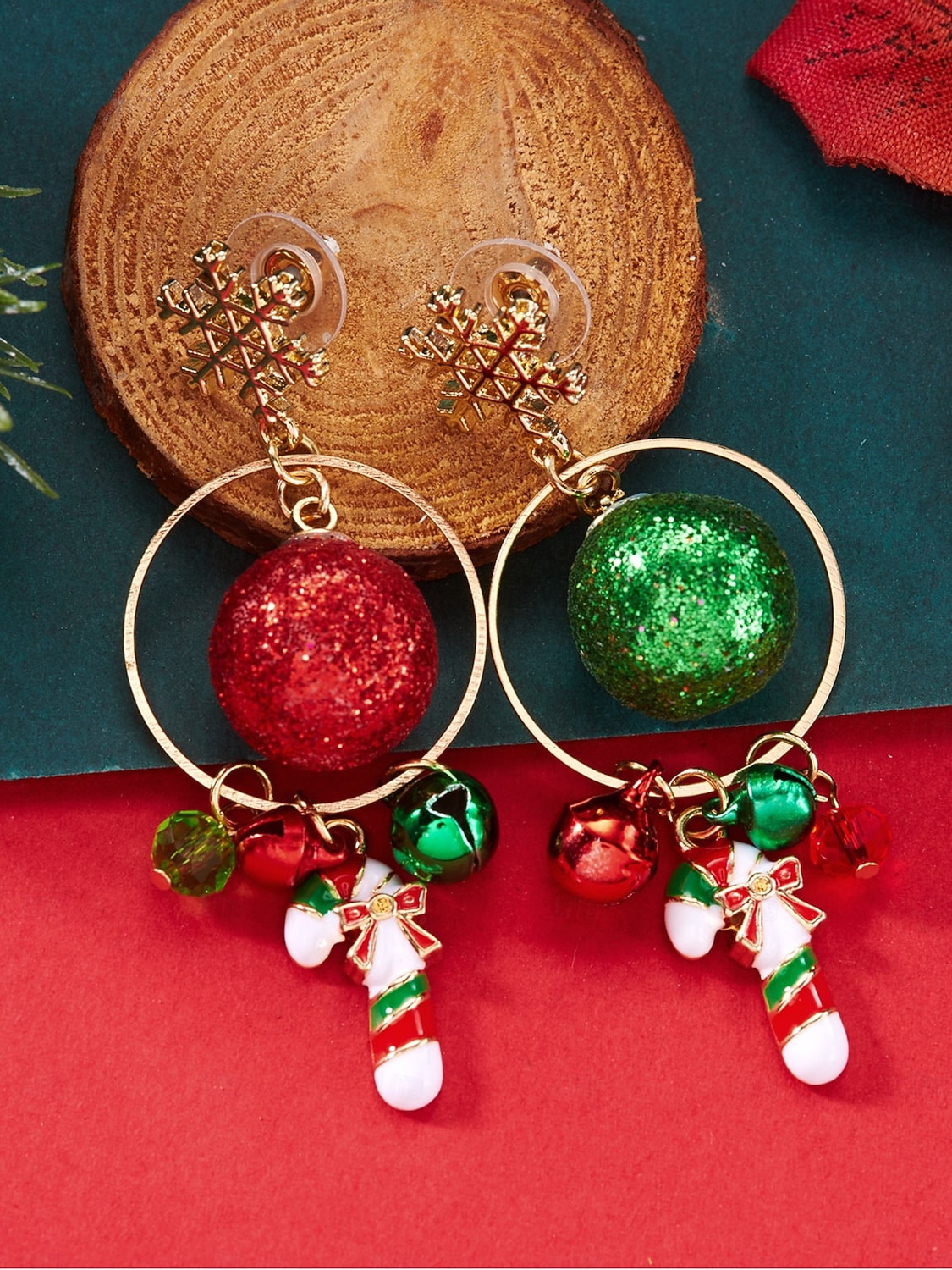 Naisten jouluiset rusettikorvakorut kimaltelevalla punaisella viimeistelyllä, juhlava lomakoru joulujuhliin, lahjaidea 2026 - $7.99 –P1