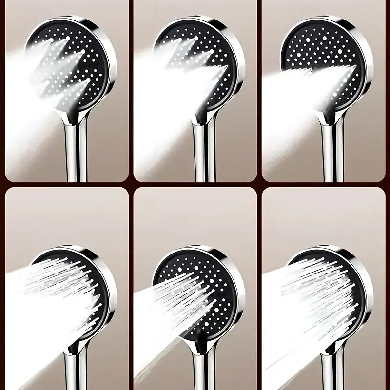 Stor panel 7 lägen handhållet duschmunstycke högtryck vattenbesparande spraymunstycken stort flöde massage badrumsduschmunstycke för hemmabruk badrumsduschtillbehör 2026 - $16.99 –P5