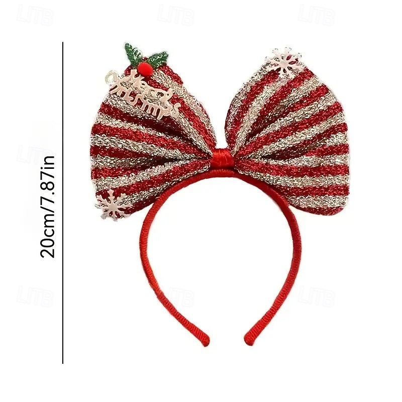 4 diademas navideñas, con gorro de Papá Noel y astas de reno, bonitos accesorios navideños para el cabello para niños y adultos, accesorios para disfraces y actuaciones navideñas. 2025 - $14.49 –P5