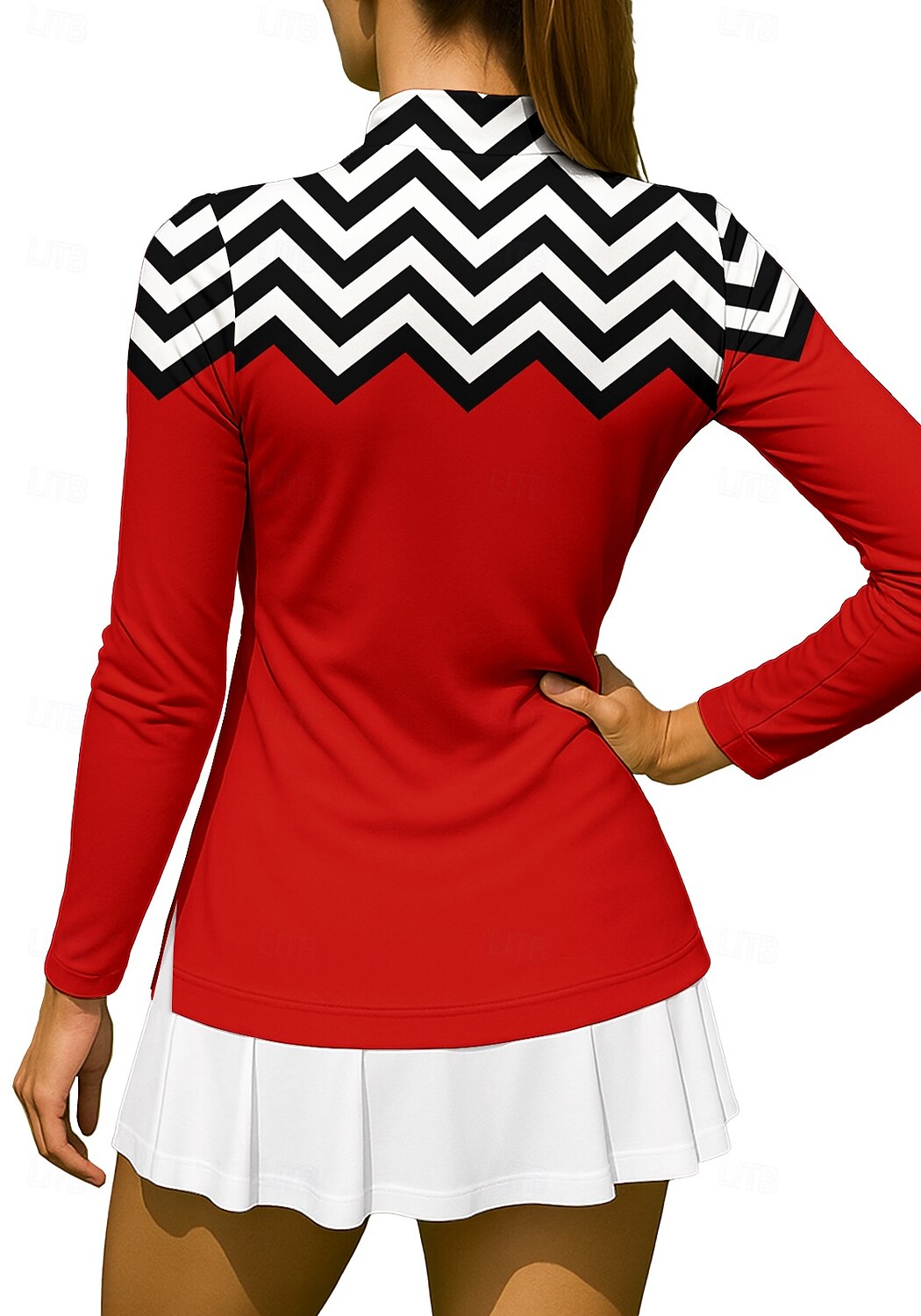 Per donna Geometrico Maglietta Maglietta sportiva Polo da golf Maglia da tennis Manica Lunga Cerniera Floreale UPF50+ Resistente ai Raggi UV Alta elasticità Traspirante Tennis Golf Pickleball Collo del 2026 a $25.99 –P2
