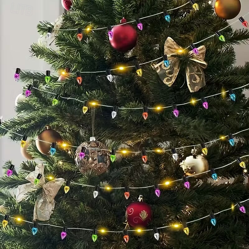 LED Tündér Karácsonyi Fények 5M 2M Koszorú Dísz PVC AA Elemes Mini Izzók Nem Cserélhető Többszínű Fényerő Ünnepi Otthoni Dekorációhoz Illeszkedik 2026 - $14.49 –P5