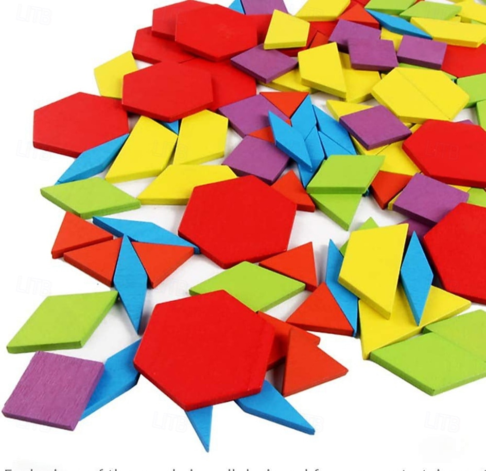 155 τεμάχια ξύλινα μπλοκ με μοτίβα - παζλ με γεωμετρικά σχήματα &Σετ σχεδίασης με κάρτες - εκπαιδευτικό παιχνίδι Montessori για παιδιά 3 2025 - $29.99 –P4