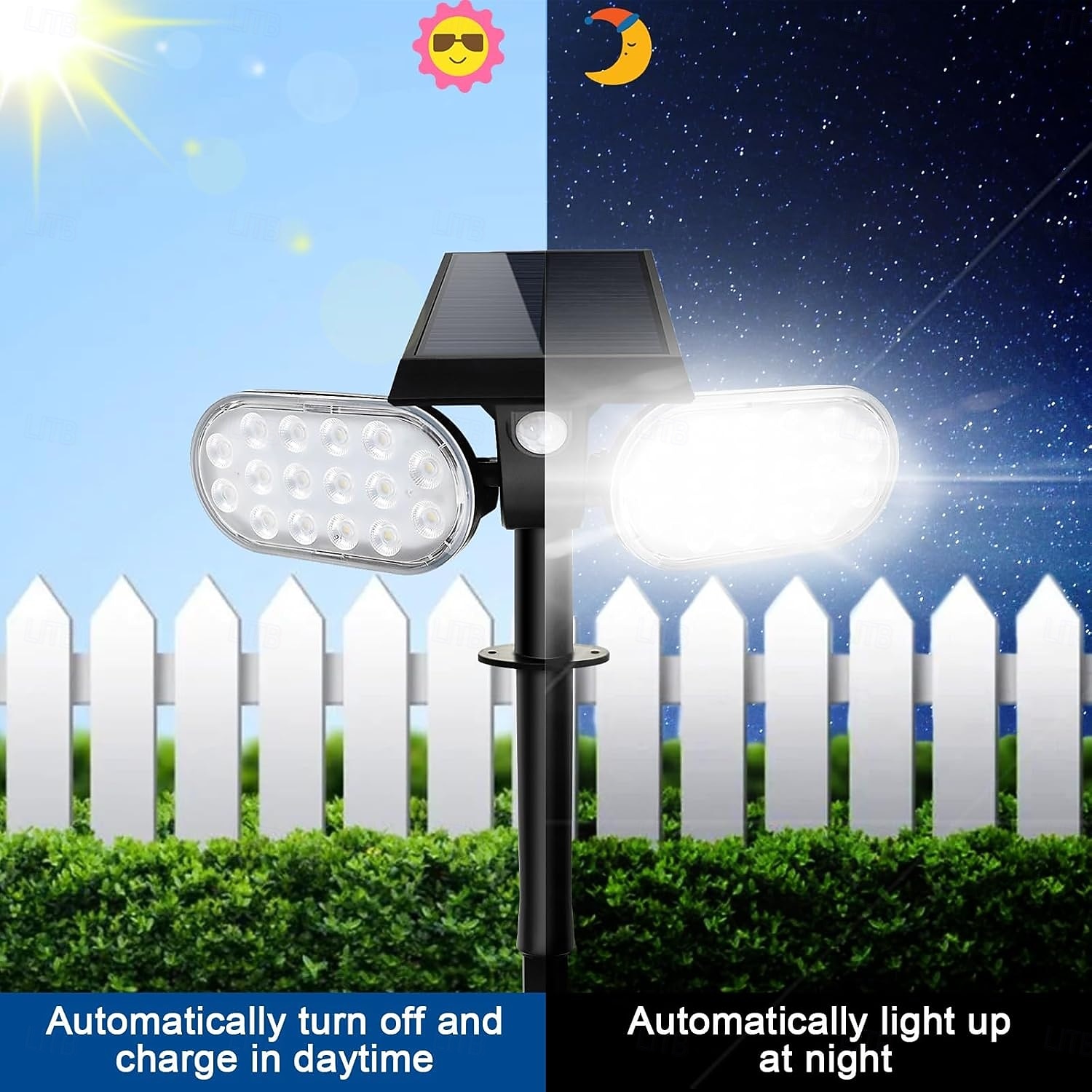 Solar Lights Outdoor PIR Motion 1 Pack, Solar Floodlight, Stay On or Motion Sensor Mode, Dusk to Dawn Security Light, Landscape Spotlights for Garage Fence Driveway Solar Powered 2026 - $43.99 –P8