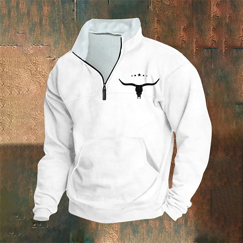 Per uomo Maglia Felpa con zip corta Nero Bianco Verde militare Rosso Blu Mezza zip Mucca Mezza cerniera Sport & Outdoor Quotidiano Ferie Poliestere Streetwear Essenziale Casual Autunno Inverno del 2026 a $31.99 –P9