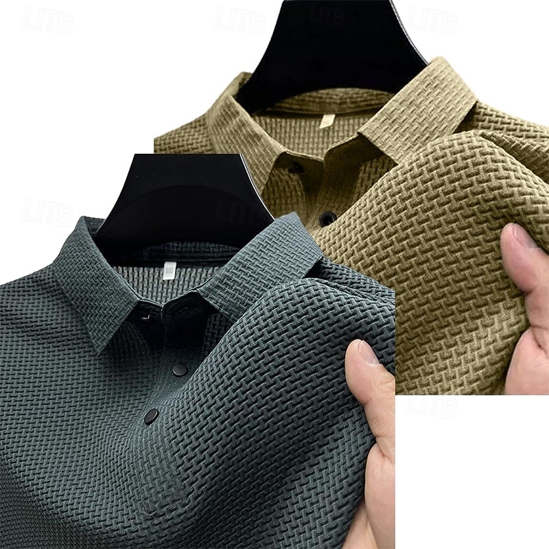 2PCS Men's Polo Shirts Golf Shirt Casual Holiday Classic Short Sleeve Fashion Basic Plain 2 Piece Multi-pack Summer All Seasons Regular Fit 2025 - $36.99 –P11