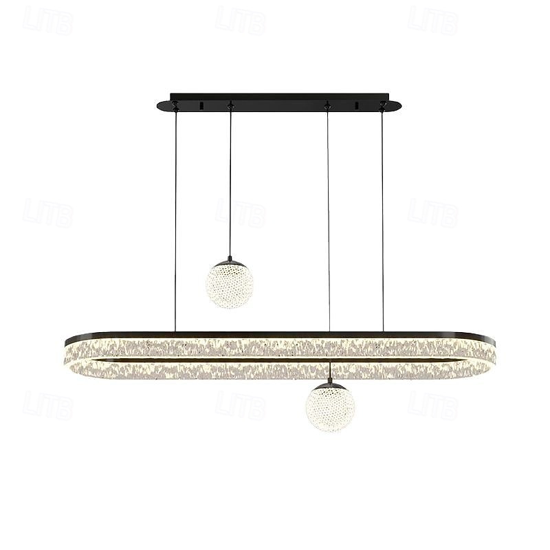 Candelabru oval cu LED negru, lumină de tavan inelară modernă suspendată pentru insulă de bucătărie, bar restaurant, corp de iluminat cu pandantiv cu lumină variabilă tricoloră 3000k-6000k 2026 - $329.69 –P8