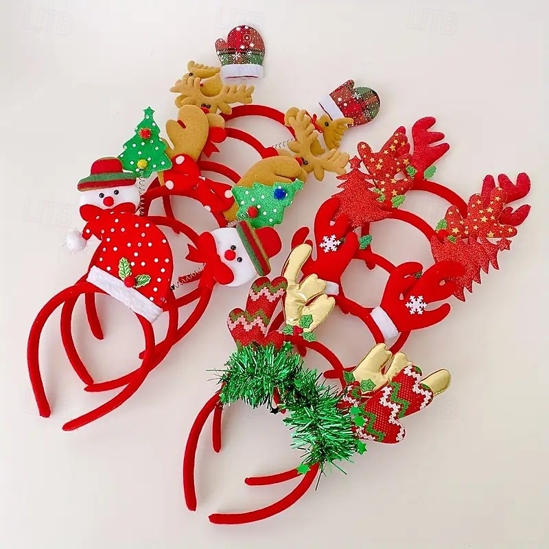 12pcs Christmas Festive Hair Accessories Set – Colorful and Cute Headbands, Random Styles, Perfect for Holiday Parties 2025 - $25.99 –P6