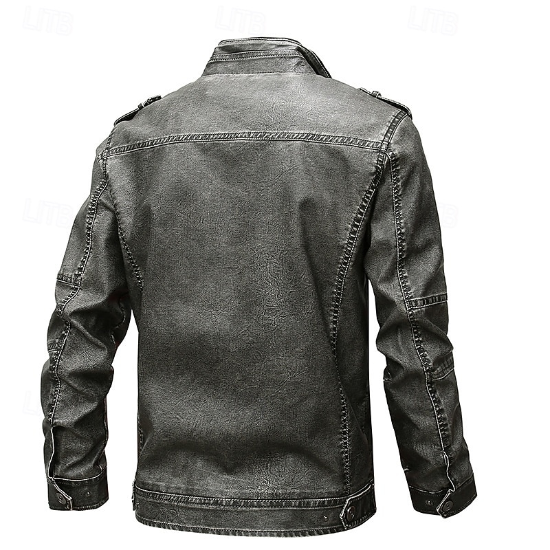 Per uomo Giacca in Ecopelle Giacca Cargo Giacca Casual Giacca da Moto Vacanza Quotidiano Caldo Tasca Inverno Semplice Moda Classico Collo alla coreana Regolare Nero Marrone Cachi Giacca del 2026 a $60.99 –P2