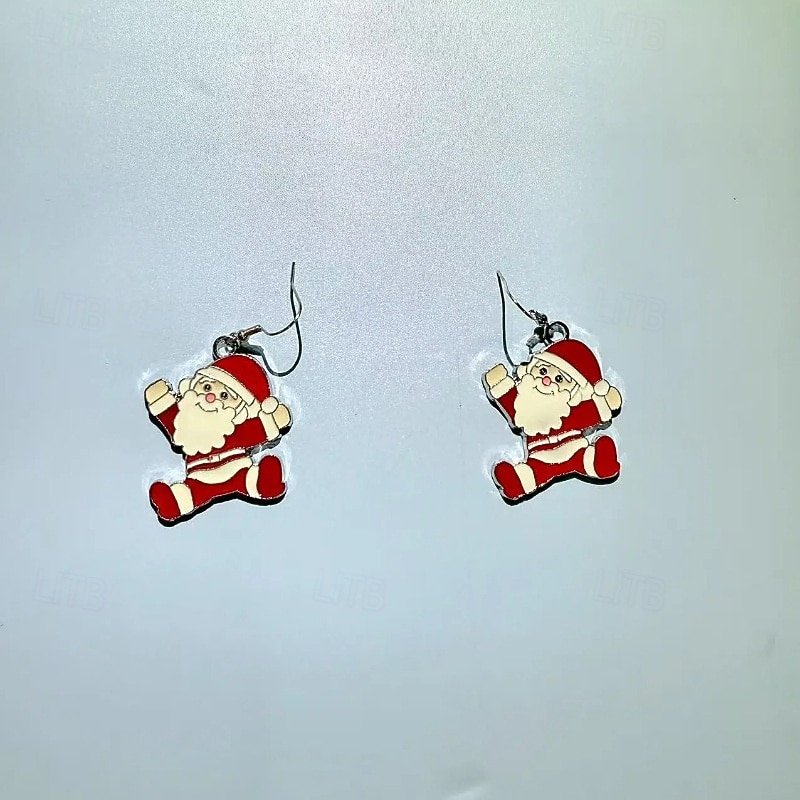 orecchini natalizi divertenti a forma di Babbo Natale – graziosi orecchini pendenti per le feste, per donne e ragazze del 2026 a $7.99 –P4
