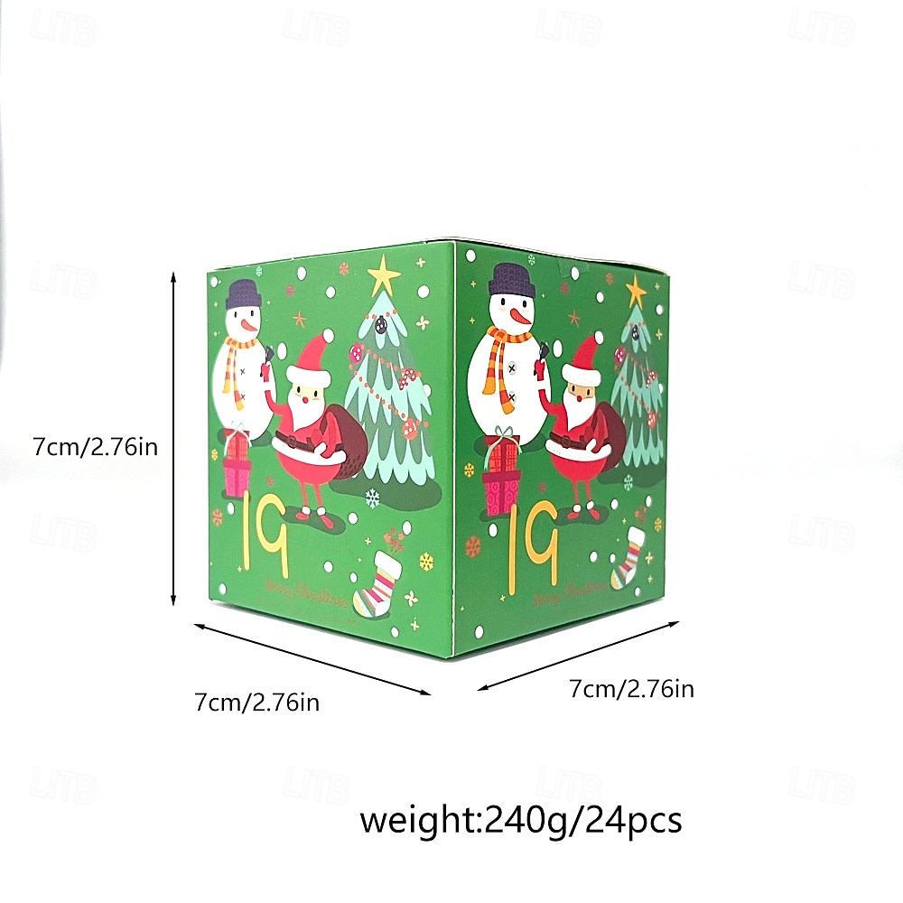 לוח שנה של אדוונט לחג המולד למילוי, 24 קופסאות לוח שנה של אדוונט, לוח שנה של אדוונט למילוי עצמי ליצירה ועמידה, קישוט לחג המולד 2025 - $15.99 –P4