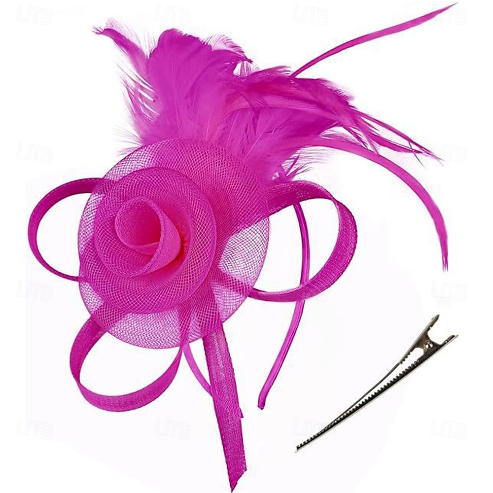 Fascinators Feathers Fedora Hat Wedding Tea Party Horse Race Cocktail Elegant Vintage With Feather Headpiece Headwear 2026 - $16.49 –P4