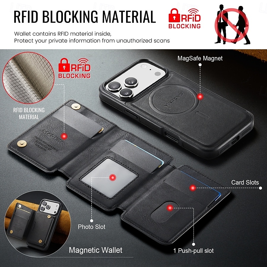 2026年 電話 ケース 用途 iPhone 17 Pro Max 17 Air バックカバー 耐衝撃 レトロ風 TPU PC PUレザー  コレクション – $24.99 –P7