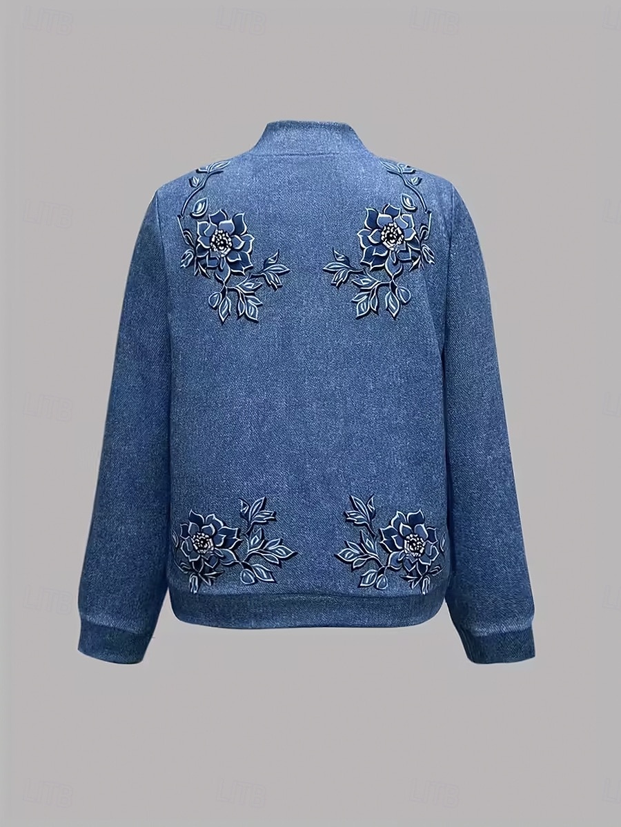 Per donna Giacca Casual Caldo Asciugatura Rapida Cerniera Tasca Elegante Moda Quotidiano Semplice Floreale Vacanza Casuale Quotidiano Ferie Regolare colletto da baseball Vestibilità regolare Manica del 2026 a $31.99 –P2