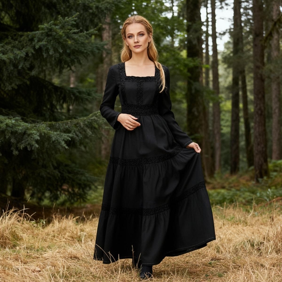 viking formal dress Elegant Medieval Renaissance Cocktail Elven Solid Color Fancy Dress Women's Celtic Pirate Fantasy Halloween Carnival Masquerade Carnival Halloween Masquerade Adults' Dress 2026 garden wedding