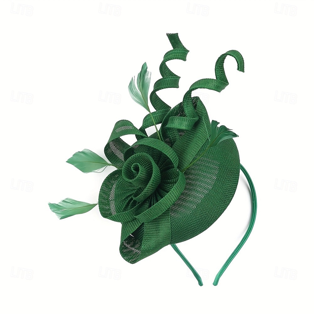 fascinators Linfrø Bomullsstoff Fedora Bryllup Te Fest Hesteløp cocktail Elegant Årgang Romantikk Med Fjær Sløyfe Hodeplagg Hodeplagg 2026 - $22.99 –P2