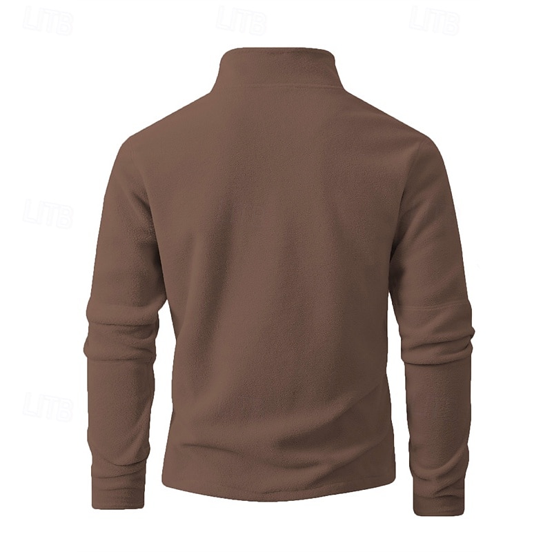 Homens Moletom Moletom de lã Moletom com zíper Preto Roxo Cáqui Café Verde Claro Meio Zíper Tecido Quarter Zip Desportos e Ar livre Diário Feriado Poliéster Roupa de rua Básico Casual Outono Inverno de 2026 por $26.99 –P16