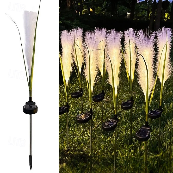 napelemes kerti lámpák, kültéri nádfényű száloptika, vízálló LED-es világítás kültérre, dekoráció teraszra és ösvényre 2026 - $19.05 –P1