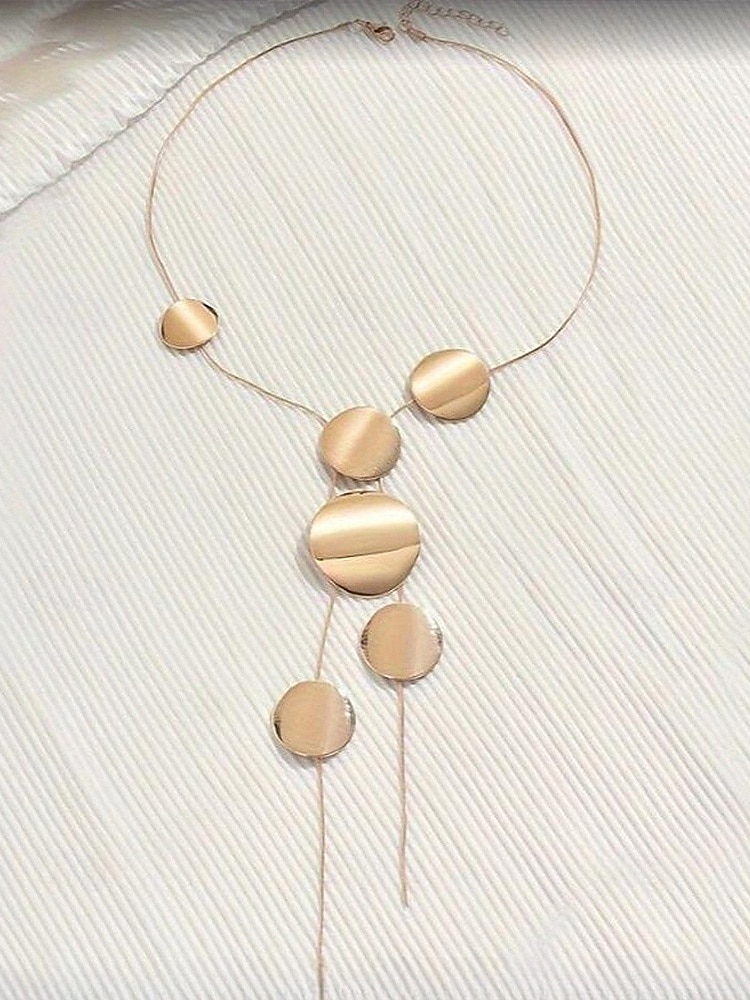 Collier long à pendentif disque géométrique pour femme – bijou minimaliste moderne à superposer pour soirées élégantes, événements formels et mode quotidienne de 2025 ? $11.99 –P5