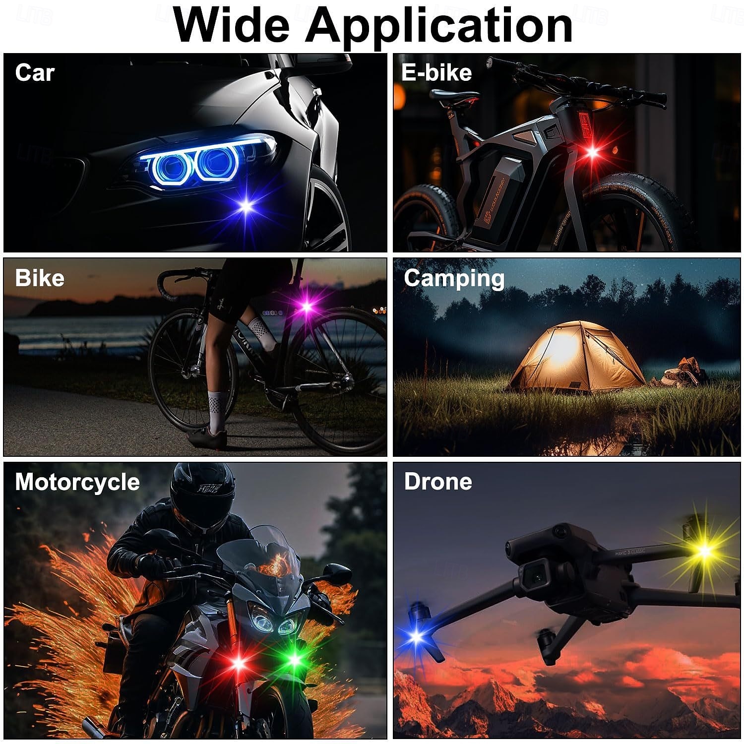 Lumini stroboscopice wireless cu telecomandă pentru motocicletă și mașină, LED-uri, 8 culori, anti-coliziune, încărcare USB, impermeabile, lumini de avertizare de urgență interioare pentru camion, 2026 - $16.49 –P3