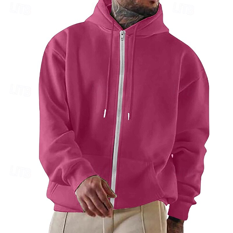 Men's Hoodie Full Zip Hoodie Pullover Hoodie Sweatshirt Fleece Hoodie Wine Red Hooded Plain Zipper Casual Daily Sports & Outdoor Streetwear Cool Sportswear All Seasons Clothing Apparel Hoodies 2026 - $24.99 –P4