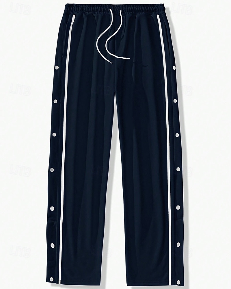 Men's Wide-leg Sweatpants sport pants Casual Pants with Pockets Split High Waist Bottoms Gym Athleisure Workout Spring Fall Breathable Gym Workout Track Regular Fit Sportswear Activewear Solid Colored 2026 - $26.99 –P12