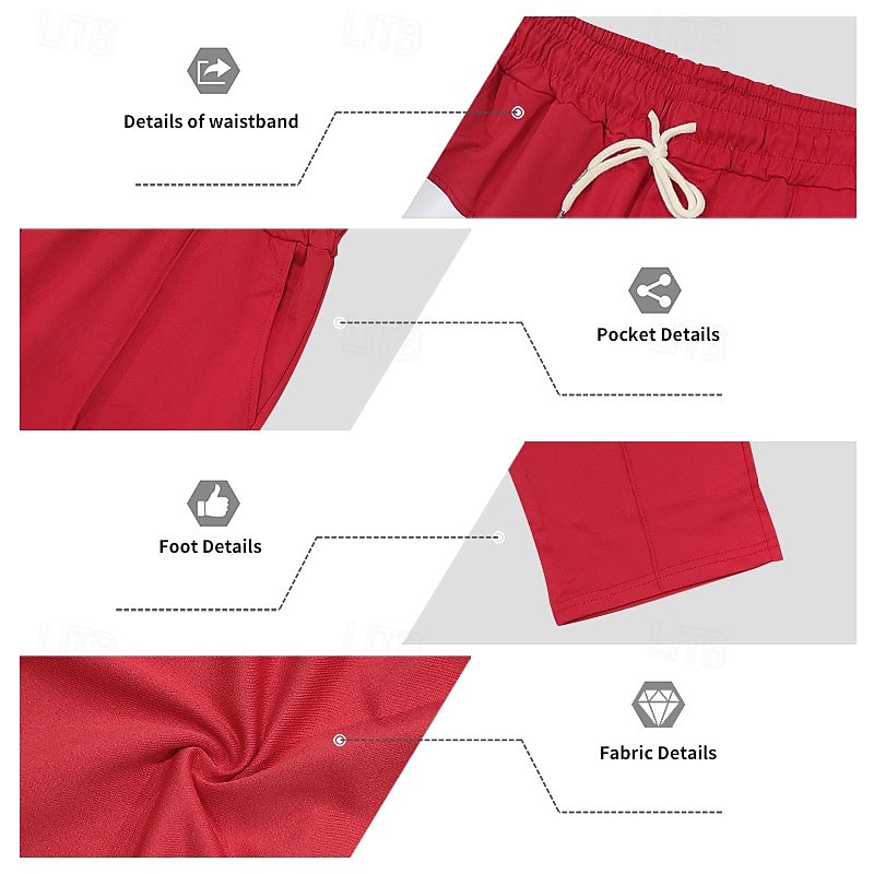 Per uomo Pantaloni da tuta Pantaloni Pantaloni della tuta a gamba dritta Coulisse Tasca Elastico in vita Blocco di colori Comodità Sport all'Aperto Quotidiano Moda Casual Nero Rosso Micro-elastico del 2026 a $17.99 –P8