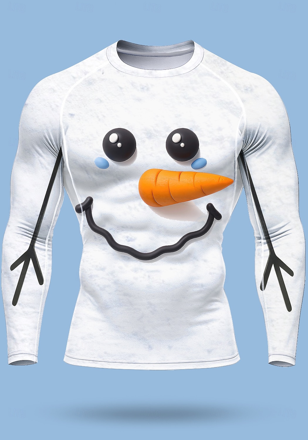 Kerstmis Voor heren Uniseks Hardloopshirt Atletisch shirt Gymshirt Fitnessshirt Trainingsshirt Lange mouw T-shirt Grafisch UPF 50 UV-bestendig Zacht Zweetafvoerend Mountainbike Sportschooltraining 2025 - $22.99 –P1