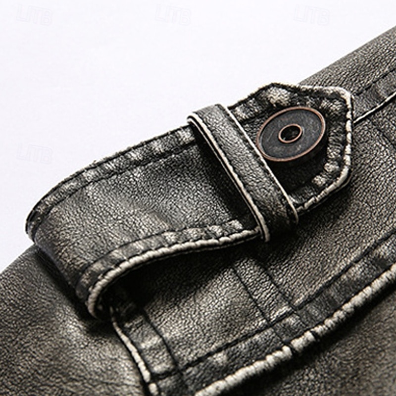 Per uomo Giacca in Ecopelle Giacca Cargo Giacca Casual Giacca da Moto Vacanza Quotidiano Caldo Tasca Inverno Semplice Moda Classico Collo alla coreana Regolare Nero Marrone Cachi Giacca del 2026 a $60.99 –P3