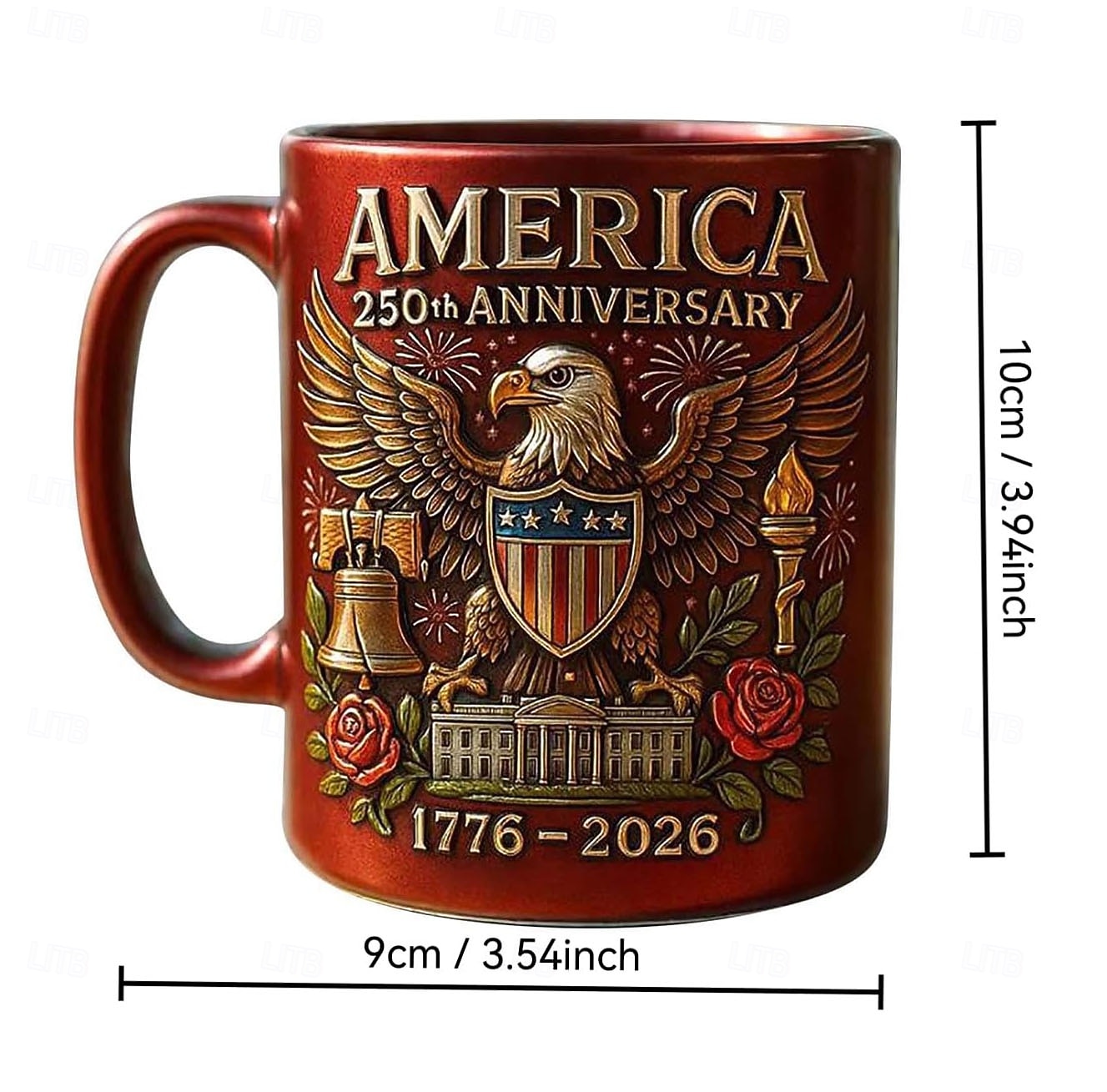 Caneca comemorativa do 250º aniversário dos EUA, caneca de cerâmica de 11 onças para café comemora o 250º aniversário dos Estados Unidos, a águia e a bandeira simbolizam o decorador patriótico, de 2026 por $22.99 –P8