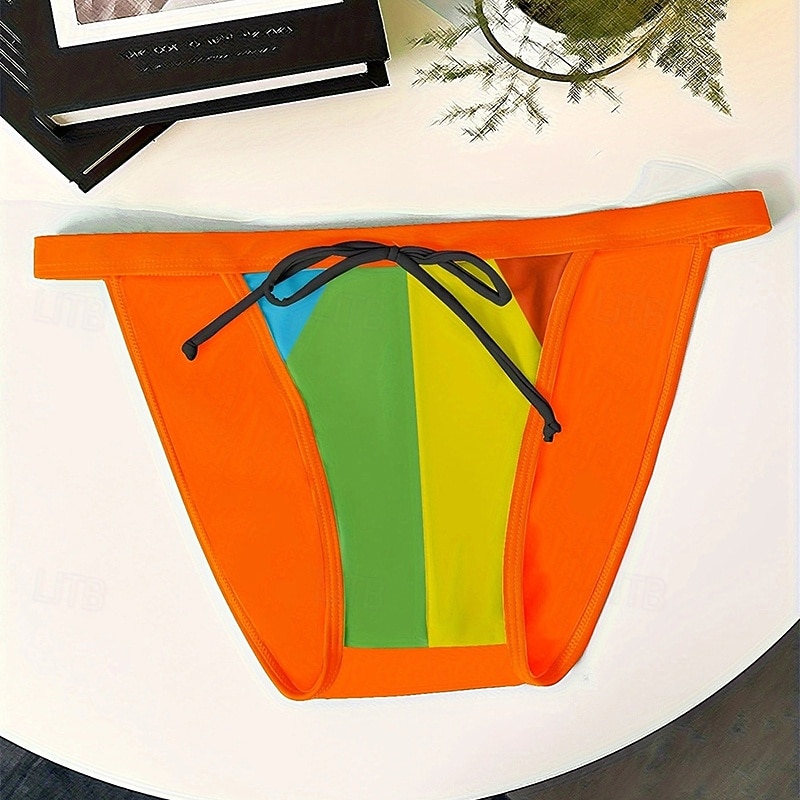 Férfi Úszótanga Fehérnemű Boxer fazonú fürdőnadrágok Kollázs Zsinór Rugalmas Légáteresztő Alsók Szörfözés Bikini Búvárkodás Nyár 2026 - $11.49 –P8