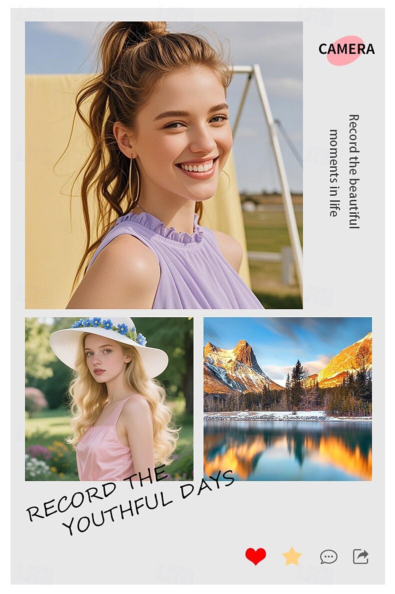 2026年 1080P HDポータブルCCDカメラ 4Kレンズ フリップスクリーン USB充電式リチウムポリマーバッテリー 初心者向け旅行Vlogging 完璧なバレンタインデーギフト 初心者カメラ  コレクション – $47.99 –P7