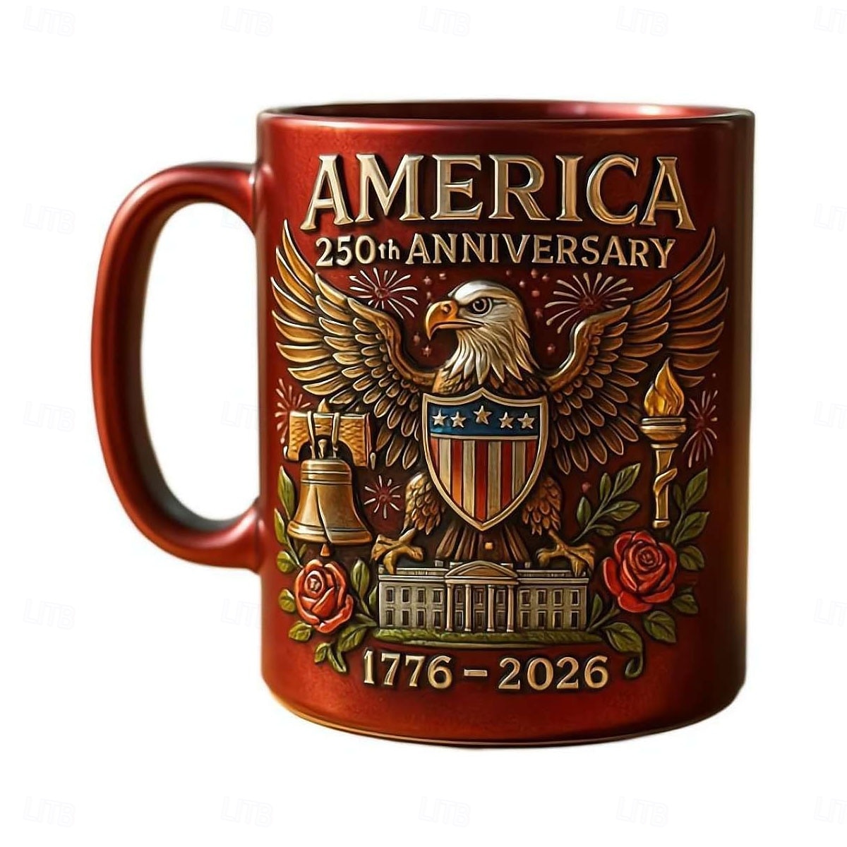 Caneca comemorativa do 250º aniversário dos EUA, caneca de cerâmica de 11 onças para café comemora o 250º aniversário dos Estados Unidos, a águia e a bandeira simbolizam o decorador patriótico, de 2026 por $22.99 –P9