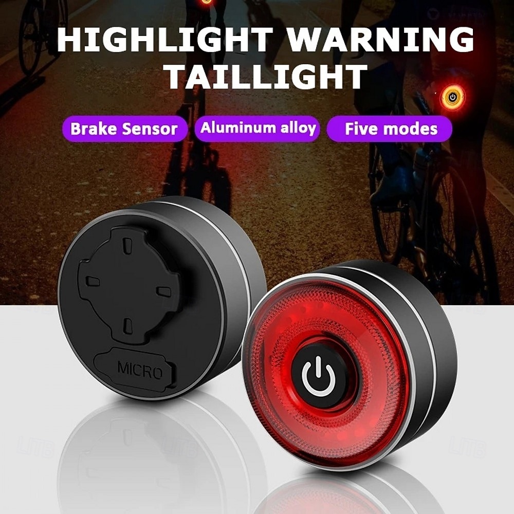 USB-uppladdningsbart cykelbakljus automatisk sensor bakljus cykelutrustning cykeltillbehör vattentät bromsvarning racercykeltillbehör 2026 - $28.99 –P5
