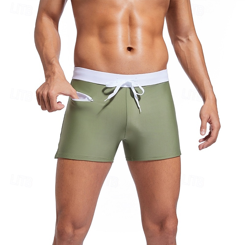 Bărbați Pantaloni Scurți de Înot Boxeri înot Costume de baie pentru costume de baie Mată Buzunar cu Fermoar Elastic Respirabil Pantaloni Surfing Bikini Scufundare Vară 2026 - $11.49 –P2