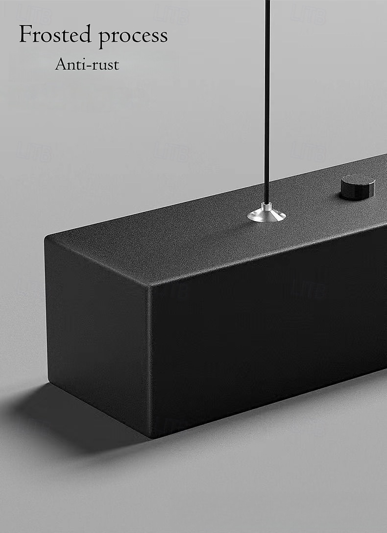 Современные подвесные светильники для кухонного острова, светодиодная люстра с регулируемой яркостью для столовой, настольные лампы, линейный черный подвесной светильник с дистанционным управлением, 2025 - $138.99 –P1