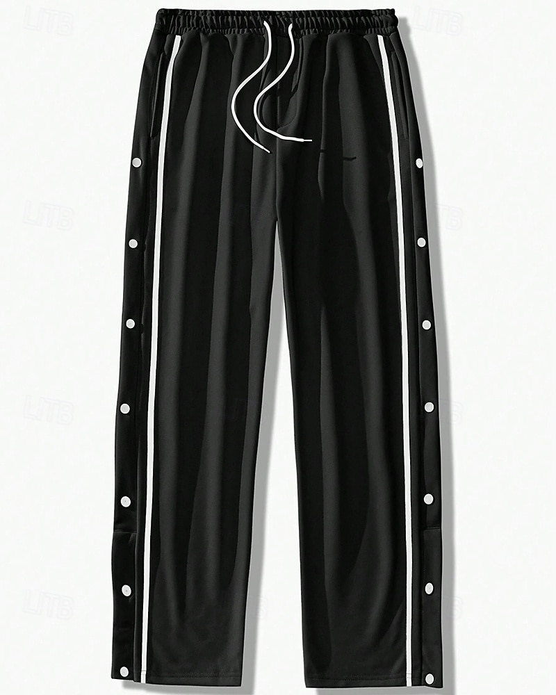 Men's Wide-leg Sweatpants sport pants Casual Pants with Pockets Split High Waist Bottoms Gym Athleisure Workout Spring Fall Breathable Gym Workout Track Regular Fit Sportswear Activewear Solid Colored 2026 - $26.99 –P18