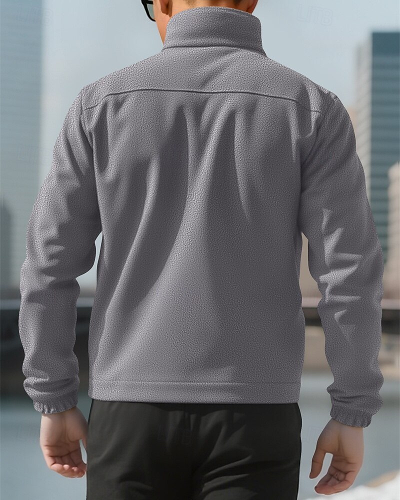 Herre Genser Fleecegenser Genser med full glidelås Aprikos Svart Lilla Oransje lysegrå Opprett krage عادي Ta igjen glidelåsen Lomme Sport & Utendørs Daglig Ferie Polyester Gatemote Grunnleggende 2026 - $36.99 –P12