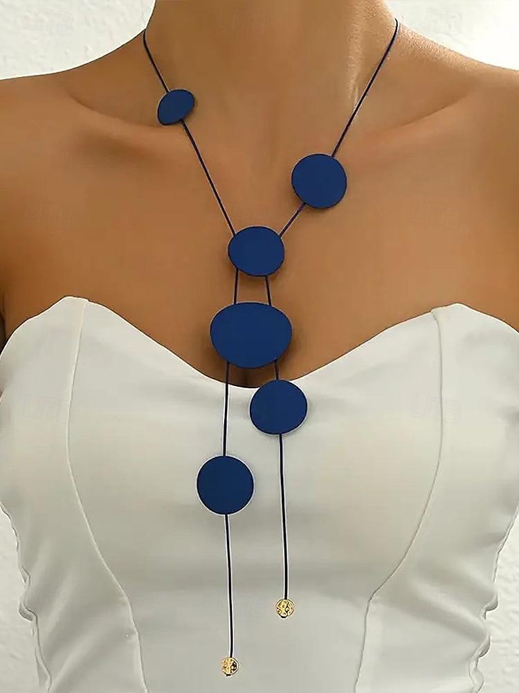 Collier long à pendentif disque géométrique pour femme – bijou minimaliste moderne à superposer pour soirées élégantes, événements formels et mode quotidienne de 2025 ? $11.99 –P2