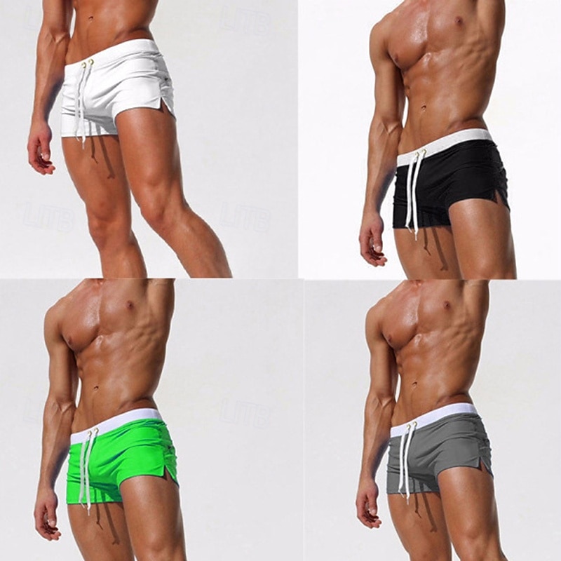 Ανδρικά Στρινγκ κολύμβησης Εσώρουχα Σλιπ Μαγιό Μονόχρωμο Κορδόνι Ελαστικό Αναπνέει Παντελόνια Φούστες Σέρφινγκ Μπικίνι Καταδύσεις Καλοκαίρι 2026 - $6.49 –P1