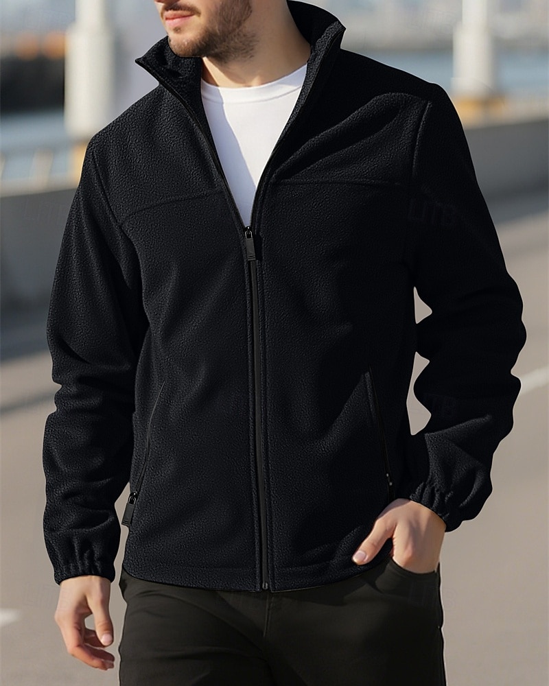 Herre Genser Fleecegenser Genser med full glidelås Aprikos Svart Lilla Oransje lysegrå Opprett krage عادي Ta igjen glidelåsen Lomme Sport & Utendørs Daglig Ferie Polyester Gatemote Grunnleggende 2026 - $36.99 –P7