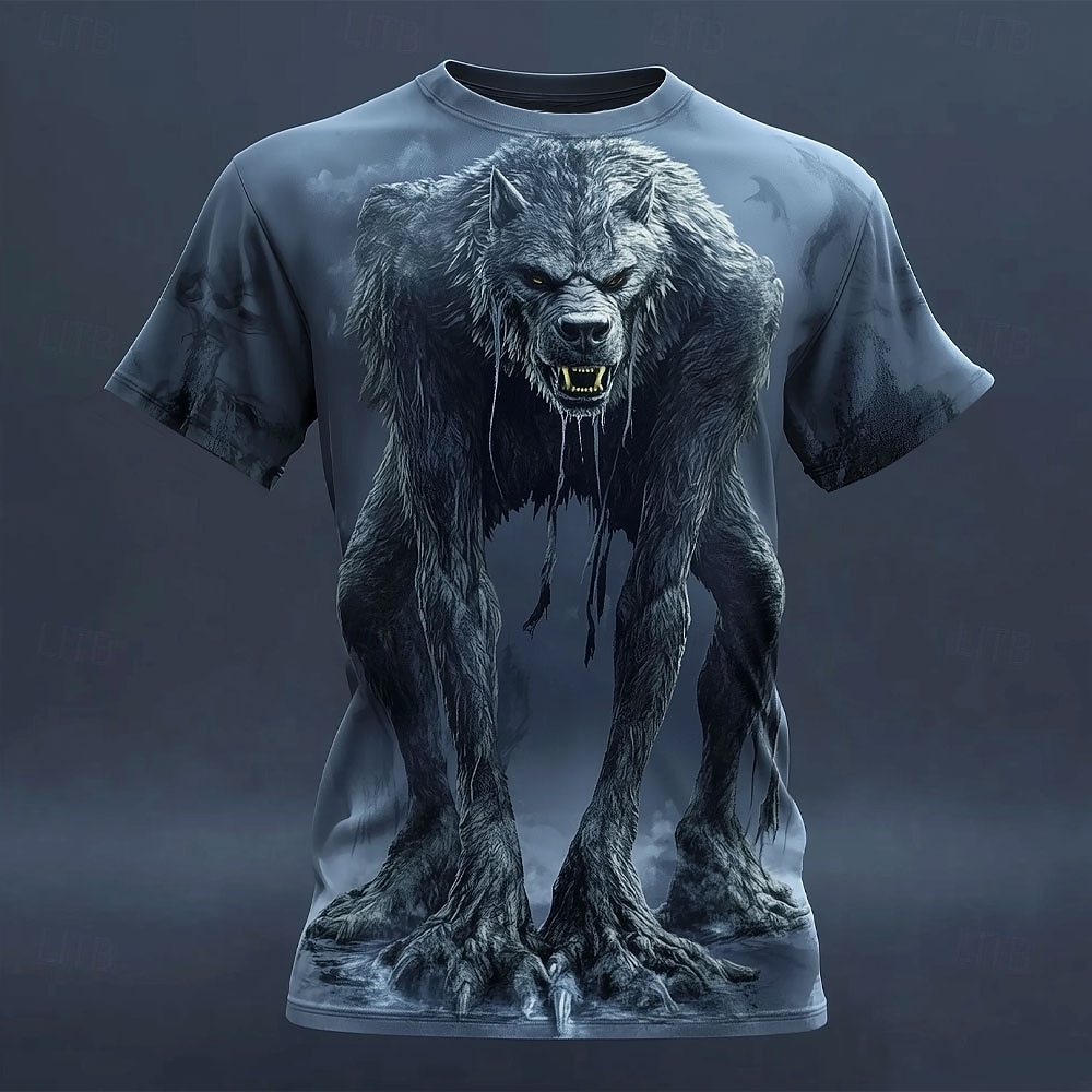 Pánské 3D tisk 3D Bigfoot Tričko Krátký rukáv tričko 3D tisk Tričkový Košile Přehnaný Designové Horor Klub Párty ulice Vodní modrá Rubínově červená Šedá Léto Jaro Celý rok Oblečení S M L XL XXL XXXL 2026 - $22.99 –P2