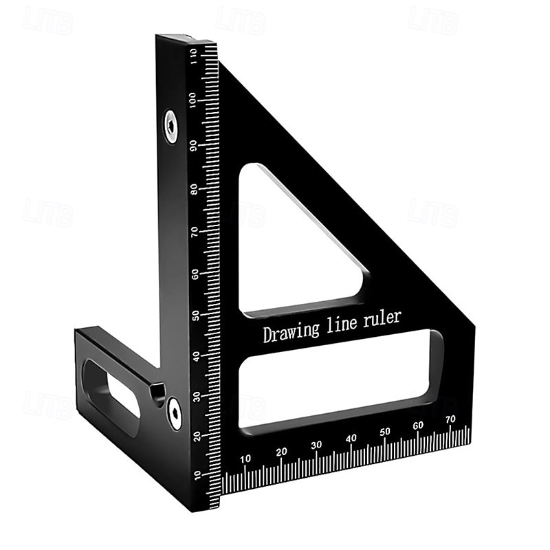 3D Multi-Angle Measuring Ruler Χάρακας διάταξης τετραγωνικής ταχύτητας Κράμα αλουμινίου Φορητά Εργαλείο Κατασκευής Ξυλουργικής 11 cm 45/90 ° 2025 - $12.99 –P10