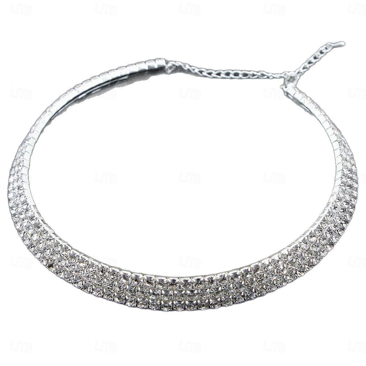 set di gioielli di lusso in argento con strass: collana, bracciale e orecchini con cristalli scintillanti a goccia per donna del 2026 a $18.99 –P1