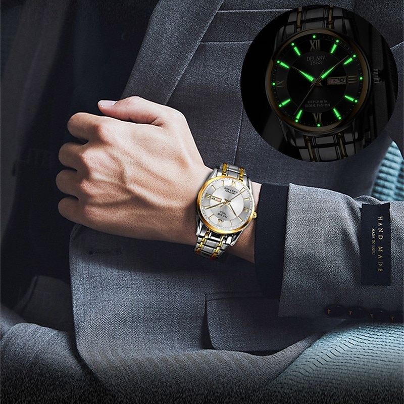 La nouvelle montre pour hommes au cadran romain Deblve à la mode et tendance avec bracelet en alliage calendrier lumineux et affichage du jour. C'est un choix idéal pour une vie simple décontractée de 2026 ? $19.99 –P10
