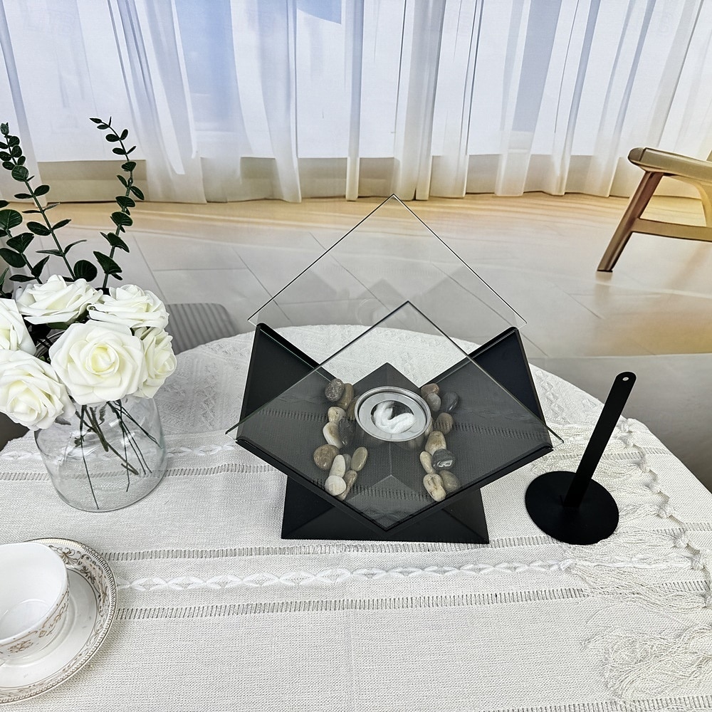 timanttimainen pöytälevyllä varustettu tulisija, kannettava pöytälevyllä varustettu takka, puhdas palaminen, bioetanolitakka, tuuletusaukoton takka sisä- ja ulkotiloihin, terasseille, juhliin ja 2026 - $92.99 –P9