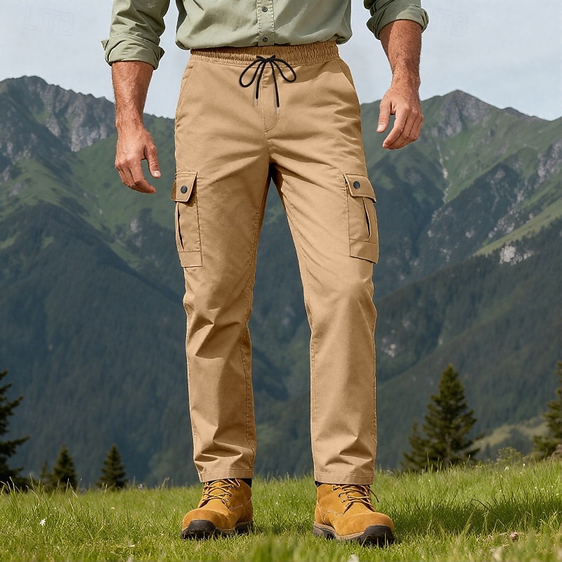 Homme Pantalons Cargo Pantalons Multi-poches Taille élastique avec cordon de serrage Uni Portable Extérieur Quotidien Camping & Randonnée Mode Classique Noir Vert Véronèse de 2026 ? $21.99 –P18
