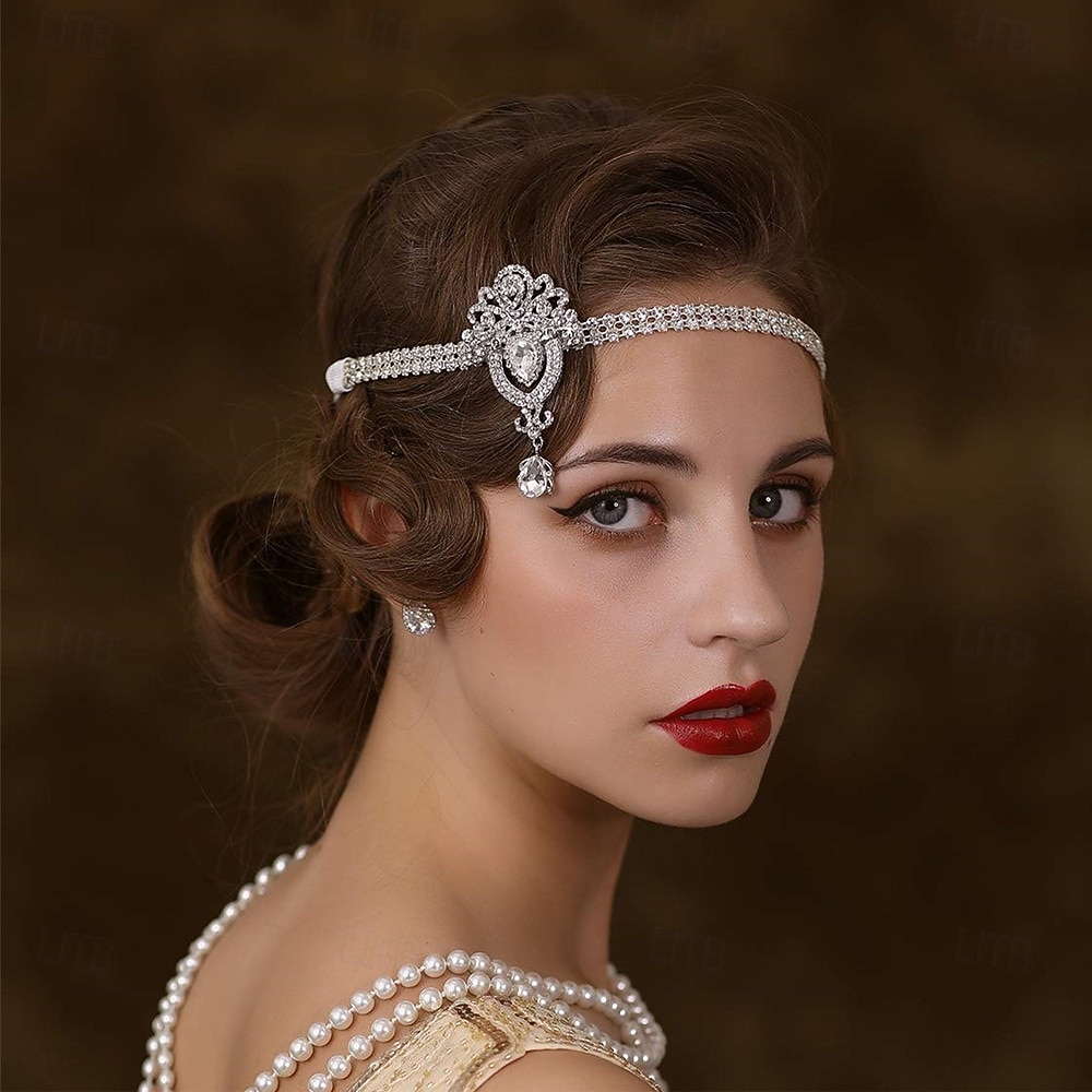 Cerchietto flapper da donna anni '20 con strass - accessorio per capelli vintage in stile Gatsby con perline di cristallo per feste retrò, matrimoni o eventi in costume del 2026 a $11.99 –P4