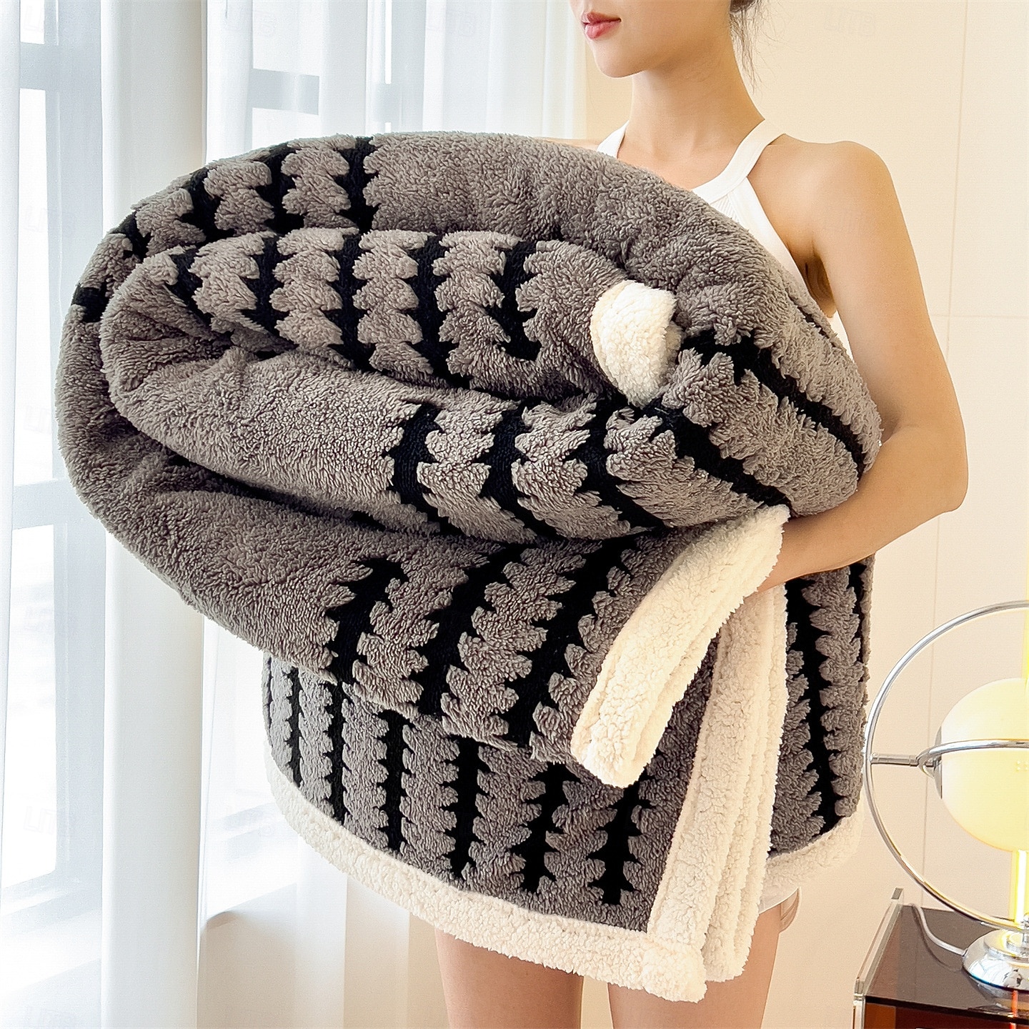 Gruby, ciepły flanelowy koc dwustronny, miękki polarowy, do biura, łóżka, sofy, klimatyzacji 2026 - $23.99 –P9